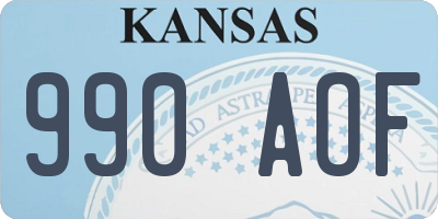 KS license plate 990AOF