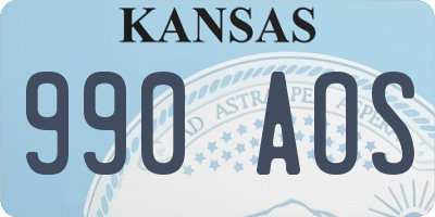 KS license plate 990AOS