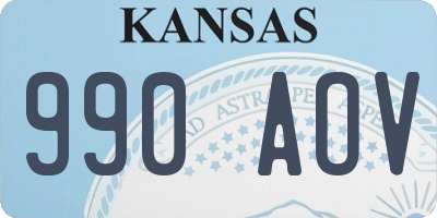 KS license plate 990AOV