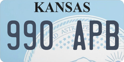 KS license plate 990APB