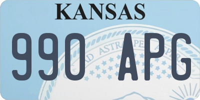KS license plate 990APG