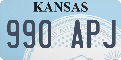 KS license plate 990APJ