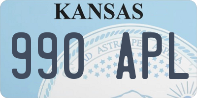KS license plate 990APL