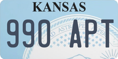 KS license plate 990APT