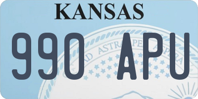 KS license plate 990APU