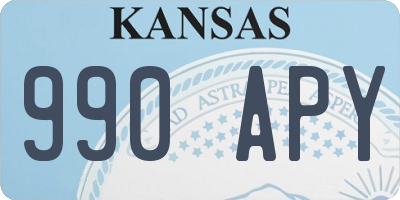 KS license plate 990APY