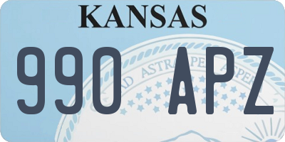 KS license plate 990APZ
