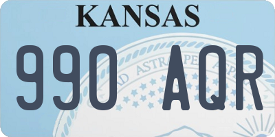 KS license plate 990AQR