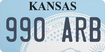 KS license plate 990ARB