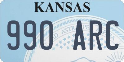KS license plate 990ARC