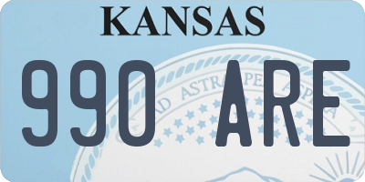 KS license plate 990ARE