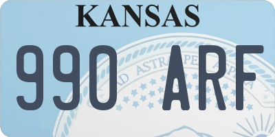 KS license plate 990ARF