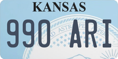 KS license plate 990ARI