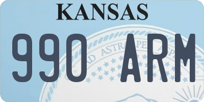 KS license plate 990ARM