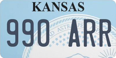 KS license plate 990ARR