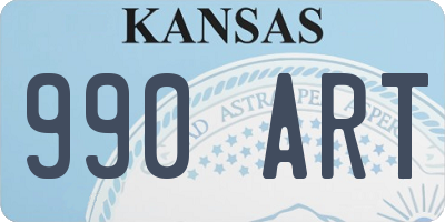 KS license plate 990ART