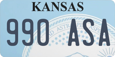 KS license plate 990ASA