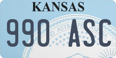KS license plate 990ASC