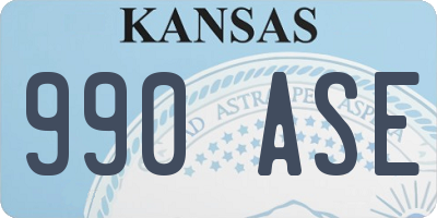 KS license plate 990ASE