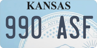 KS license plate 990ASF