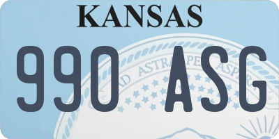 KS license plate 990ASG