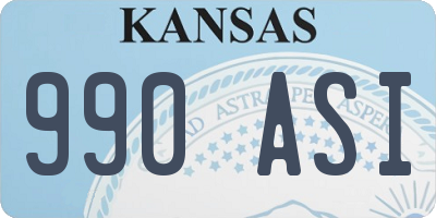 KS license plate 990ASI