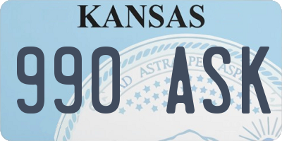KS license plate 990ASK