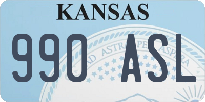 KS license plate 990ASL