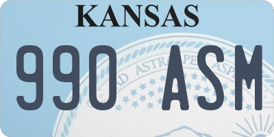 KS license plate 990ASM