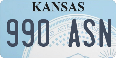 KS license plate 990ASN