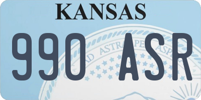KS license plate 990ASR