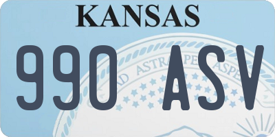 KS license plate 990ASV