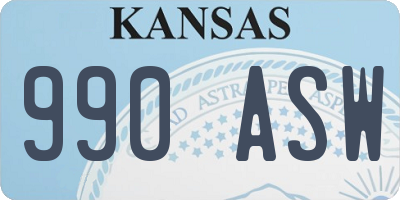 KS license plate 990ASW