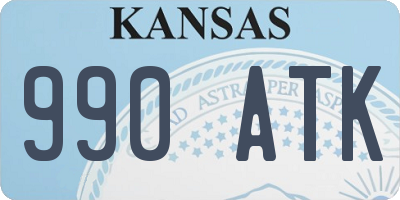 KS license plate 990ATK