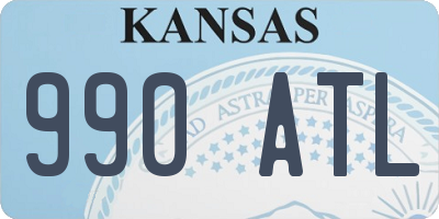 KS license plate 990ATL