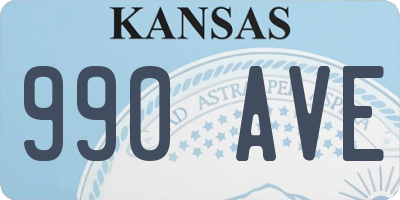 KS license plate 990AVE