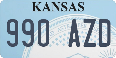 KS license plate 990AZD