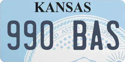 KS license plate 990BAS