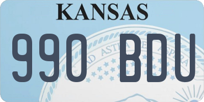 KS license plate 990BDU
