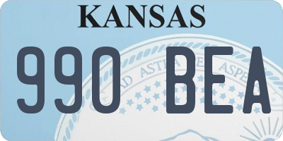 KS license plate 990BEA