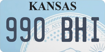 KS license plate 990BHI