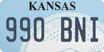 KS license plate 990BNI