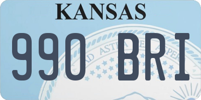 KS license plate 990BRI