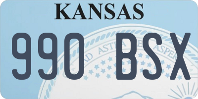 KS license plate 990BSX