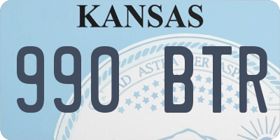 KS license plate 990BTR