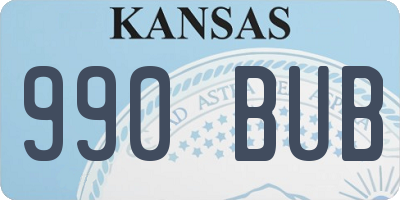 KS license plate 990BUB
