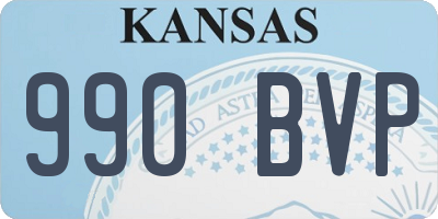 KS license plate 990BVP