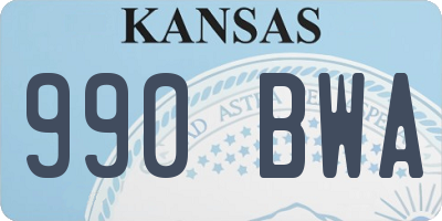 KS license plate 990BWA