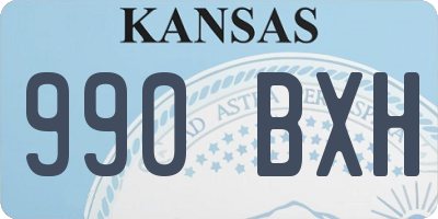 KS license plate 990BXH