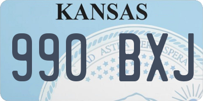 KS license plate 990BXJ